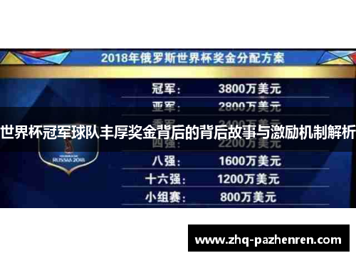 世界杯冠军球队丰厚奖金背后的背后故事与激励机制解析